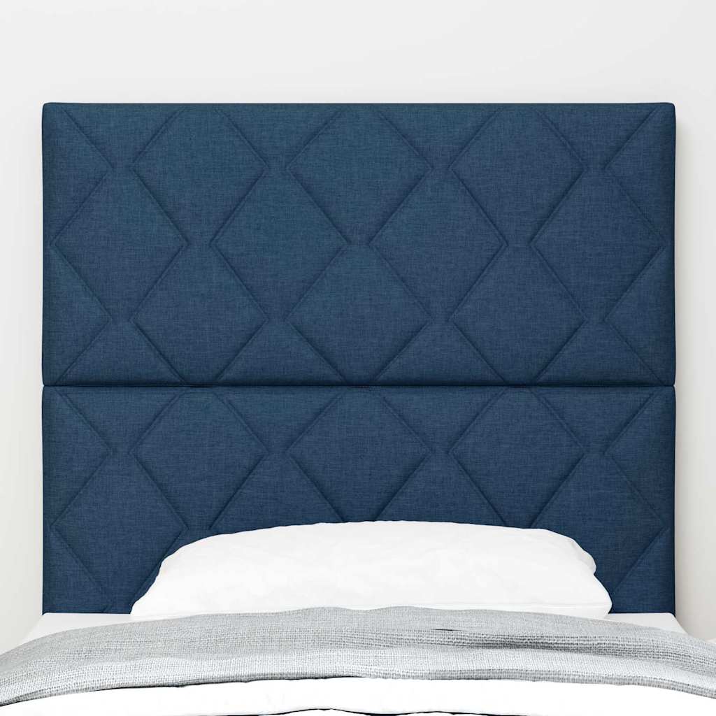 Fabric Headboard Geometric with Headboard Blue 100 cm Fabric